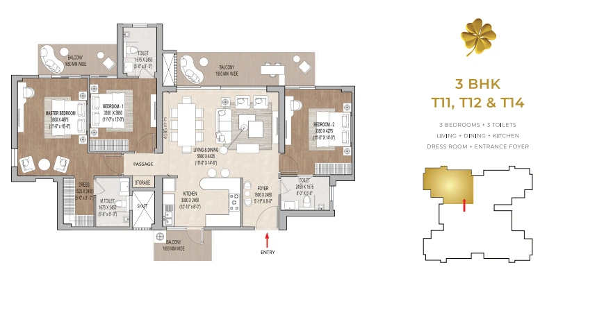 Signature Global Cloverdale SPR Floor Plan – Sector 71 Gurugram
