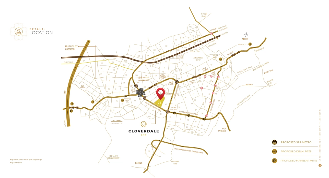 Signature Global Cloverdale SPR Location Map Sector 71 Gurugram