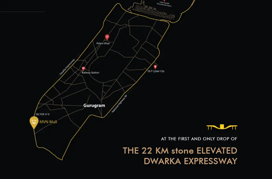 MVN Mall Sector 37D Location Map Dwarka Expressway