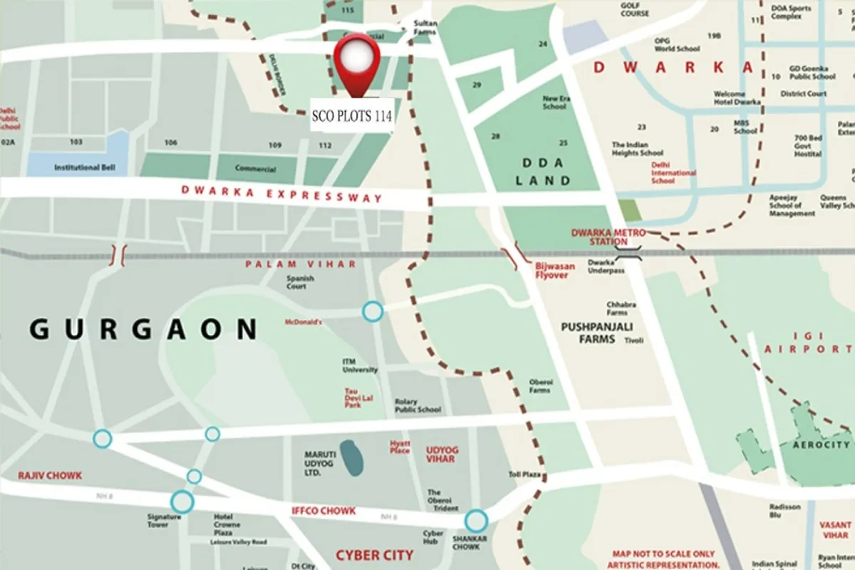 Spaze Grand Central 114 Location Map