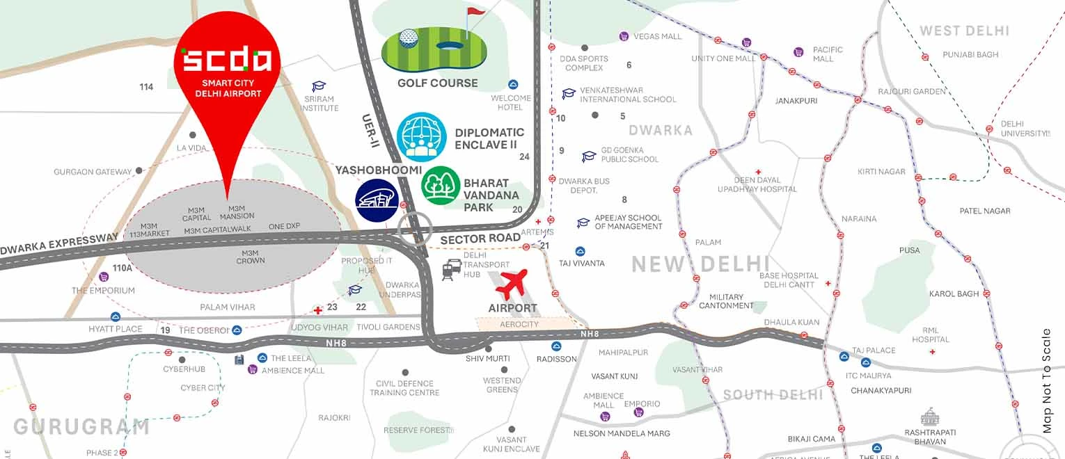 SCDA Smart City Delhi Airport Sector 113 Location Map