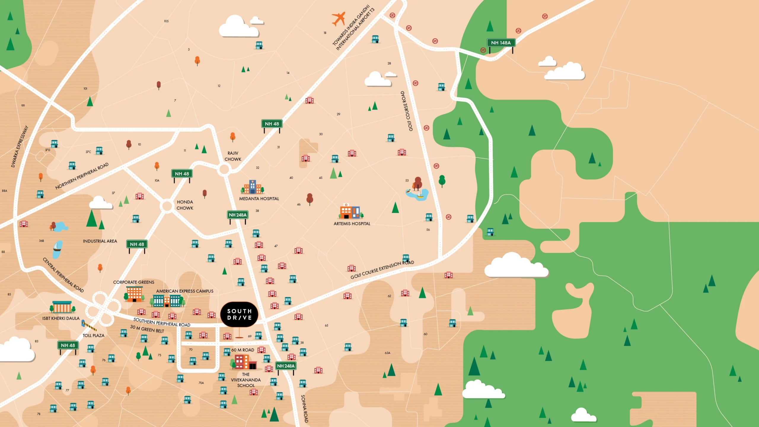 Aarize South Drive SCO Sector 69 Location Map