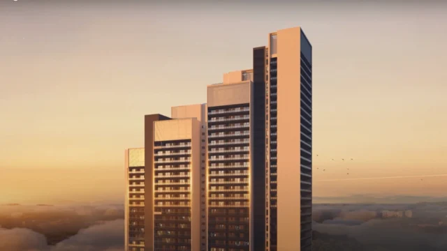 Godrej Astra high-rise towers in Sector 53 Gurgaon during sunset