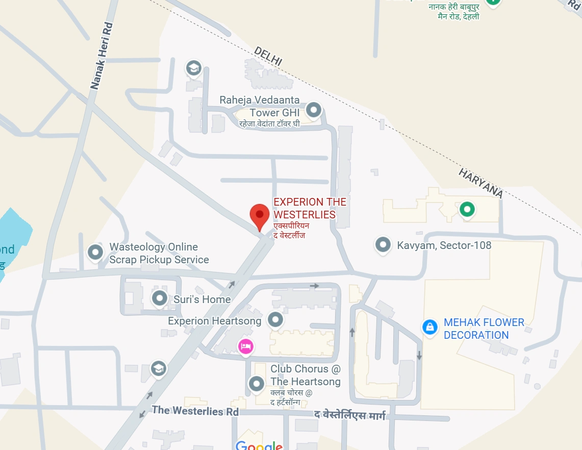 Experion The Westerlies Location Map Sector 108 Gurgaon