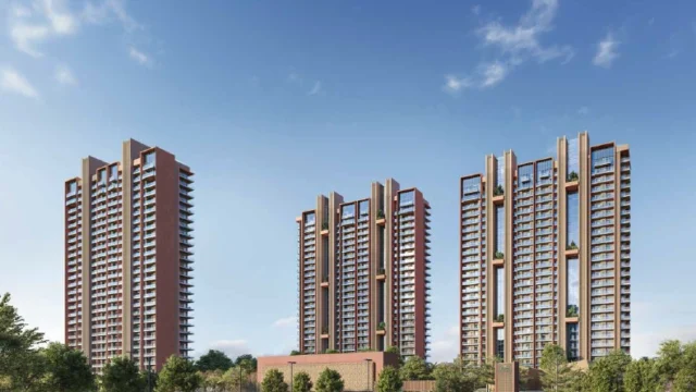 Front elevation of three towers at Eldeco Fairway Reserve, Sector 80 Gurugram (artistic impression)