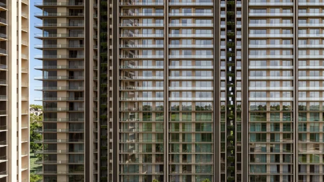 Conscient Parq luxury high-rise towers in Sector 80 Gurugram with landscaped green lawns and skywalk