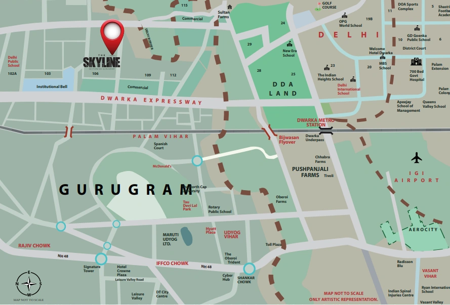MRG The Skyline Sector 106 Location Map