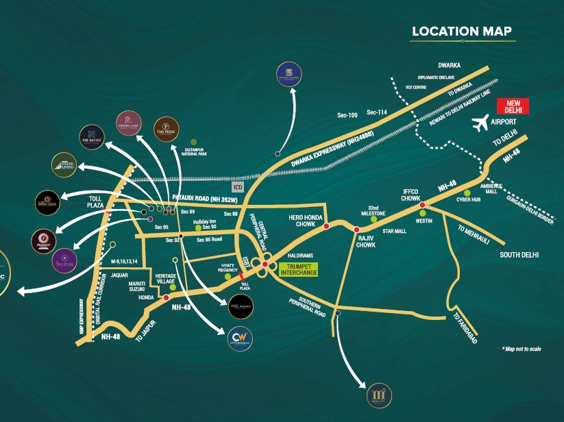 JMS The Majestic Sector 9A Gurgaon Location Map