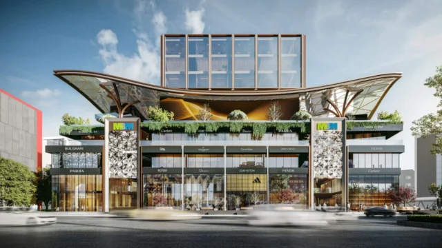 M3M Jewel MG Road Gurgaon luxury boutique retail front elevation day view