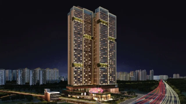 Twin Tower DXP Sector 84 Gurugram – 45-Storey Luxury High-Rise Night View