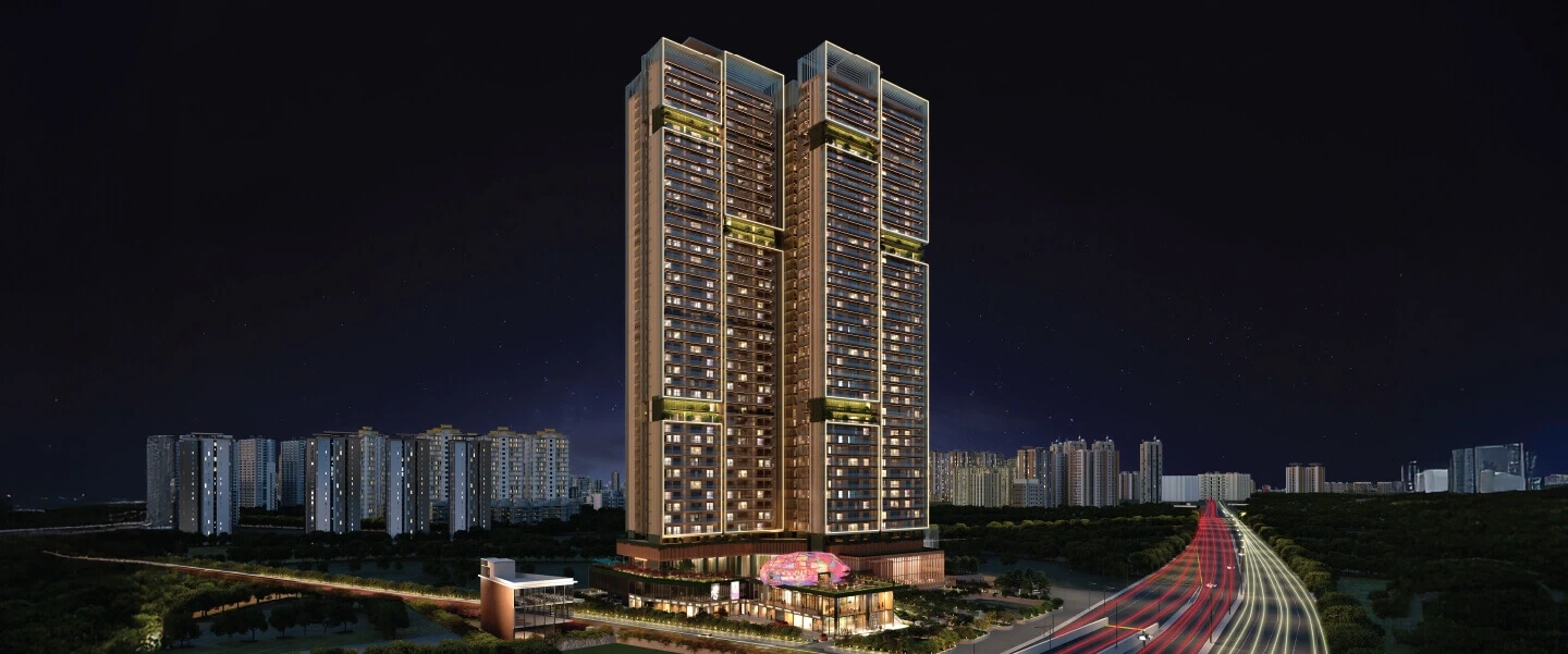 Twin Tower DXP Sector 84 Gurugram – 45-Storey Luxury High-Rise Night View
