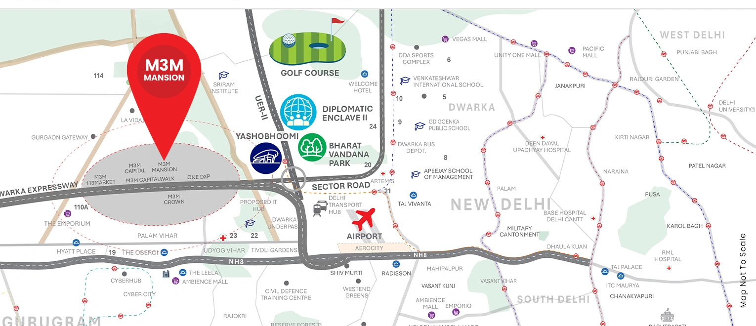 M3M Mansion Sector 113 Location Map