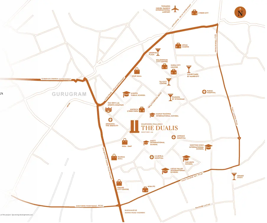 Shapoorji Pallonji The Dualis Location Map Sector 46 Gurgaon