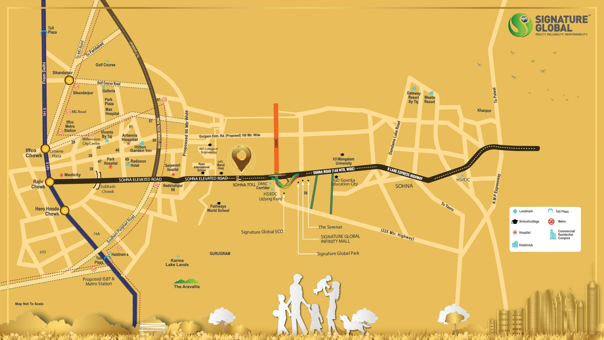Daxin Vistas Sector 36 Sohna Location Map