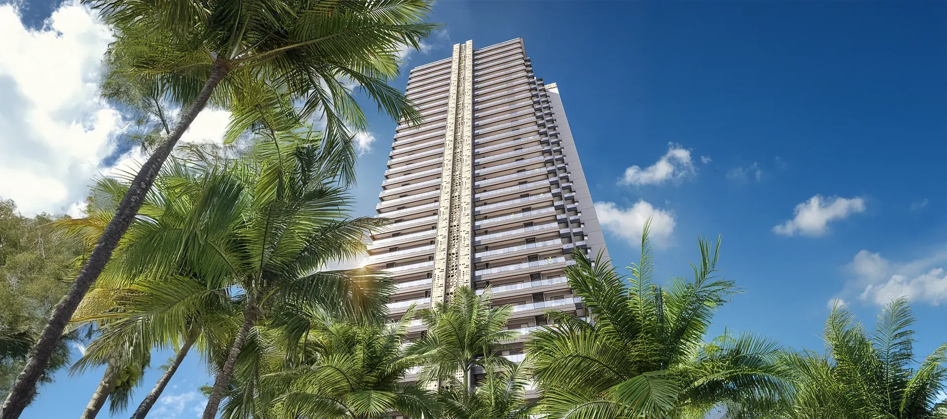 Godrej Alira luxury high-rise tower view with palm trees – Sector 39 Gurugram
