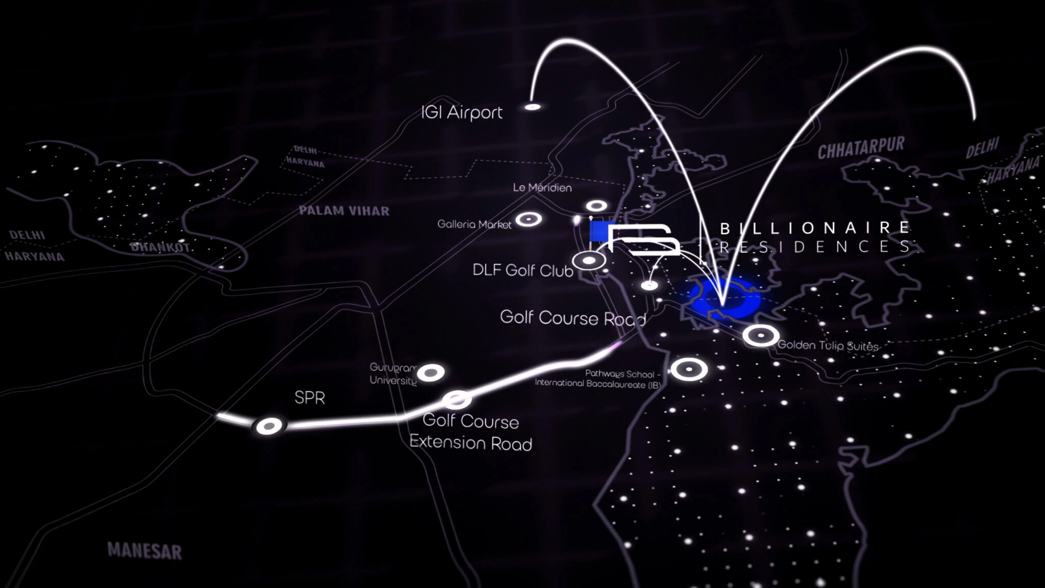 The Billionaire Residences Gwal Pahari Location Map