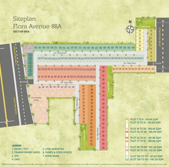 Residential Plots in Sector 88A Gurgaon – Flora Avenue 88A siteplan