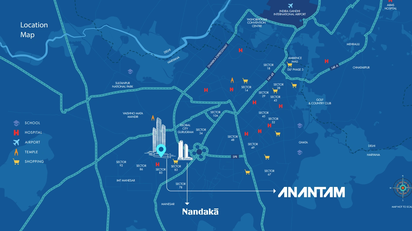 Ganga Realty Anantam 85 Sector 85 Location Map