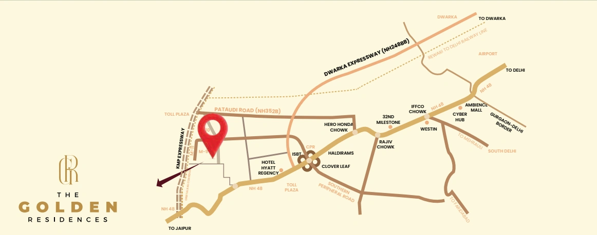The Golden Residences Sector 9 IMT Manesar Location Map