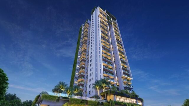 Evening view of ALPHACORP SKY1 Sector 15 Gurugram luxury high-rise tower