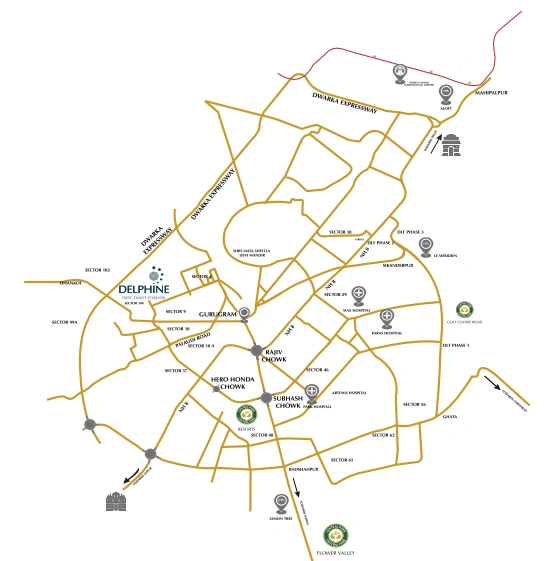 Central Park Sector 104 Location Map – Dwarka Expressway